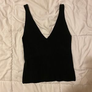 Brandy Melville Cropped Sweater Tank in Black